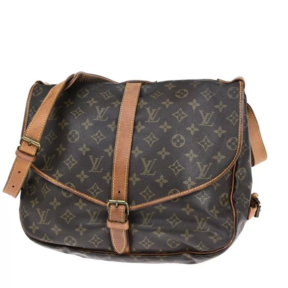 LOUIS VUITTON Saumur 35 Shoulder Bag Monogram Leather BN France - Picture 1 of 16